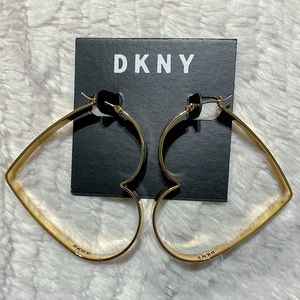DKNY Gold Hoop Heart Earrings